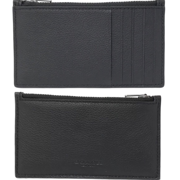 coach card holder black